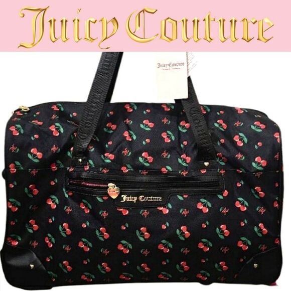 Juicy Couture Heart Cherries Travel Rolling Duffel Bag - Picture 1 of 14
